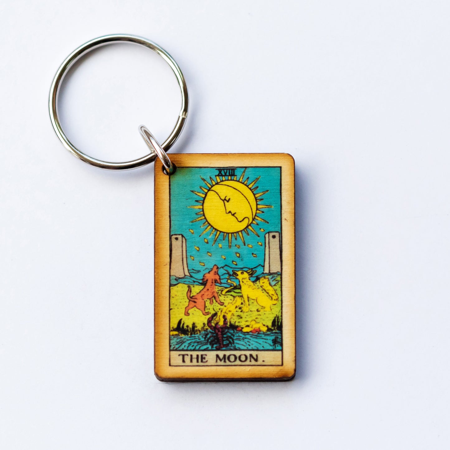 The Moon Tarot Card Keychain