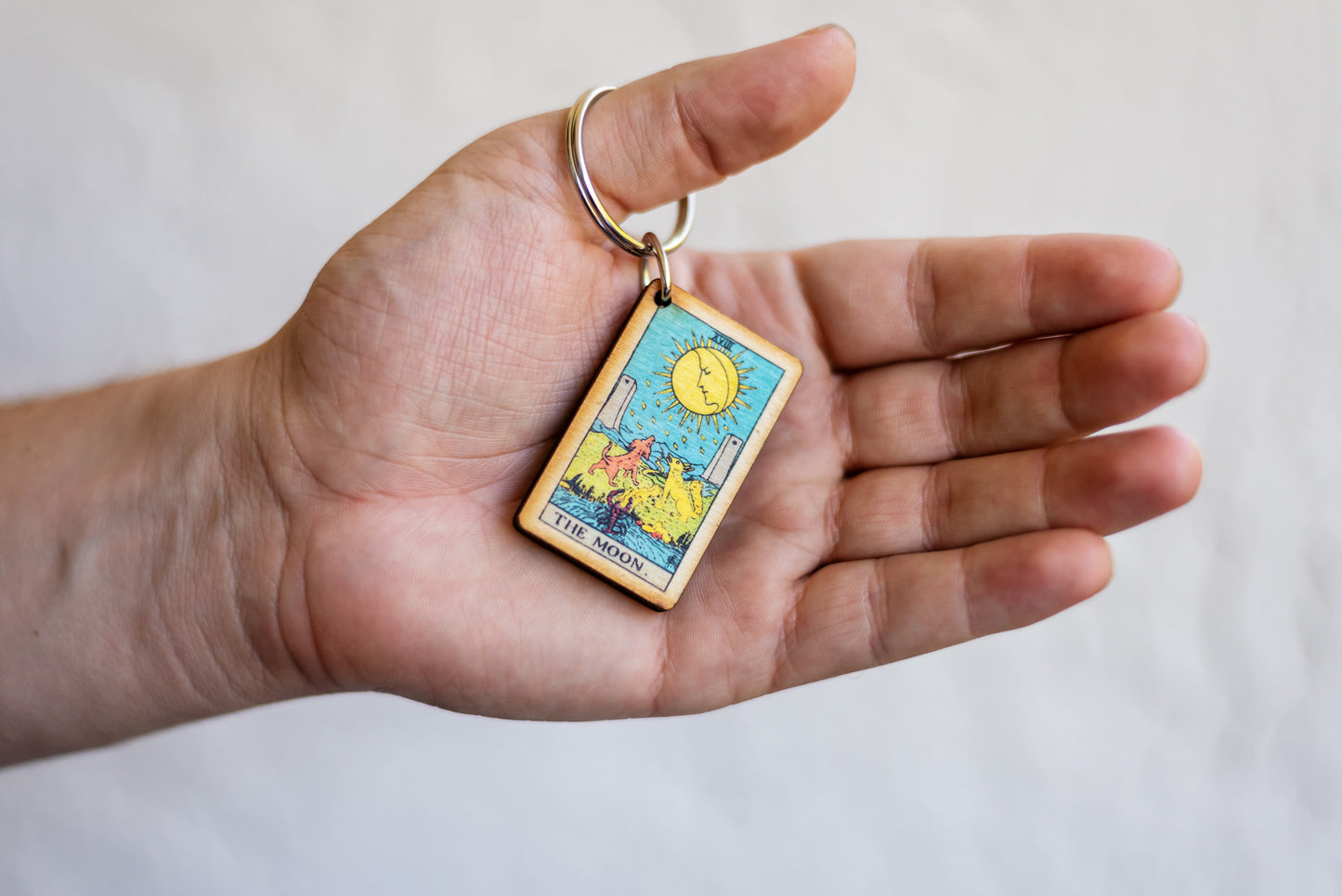 The Moon Tarot Card Keychain