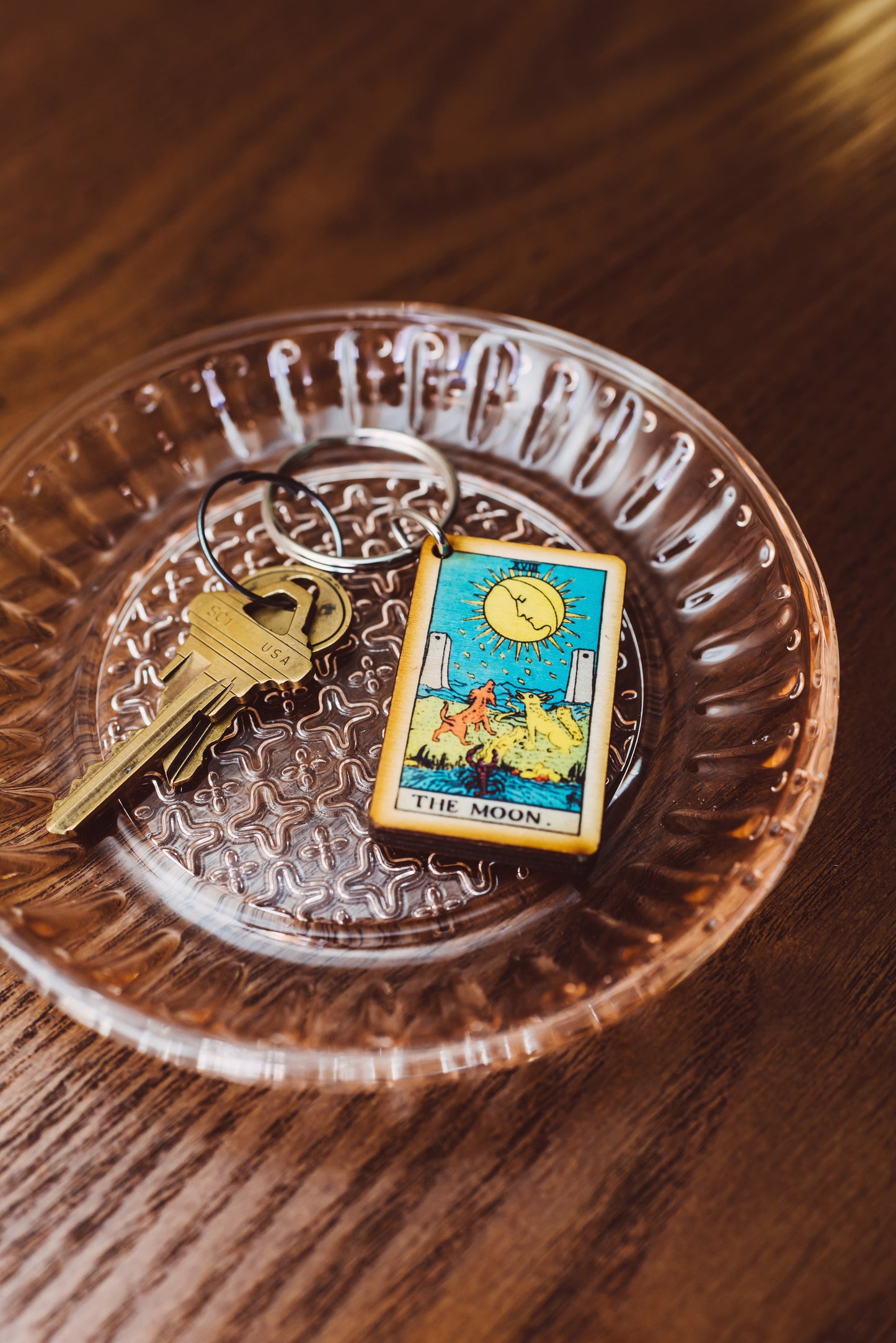 The Moon Tarot Card Keychain