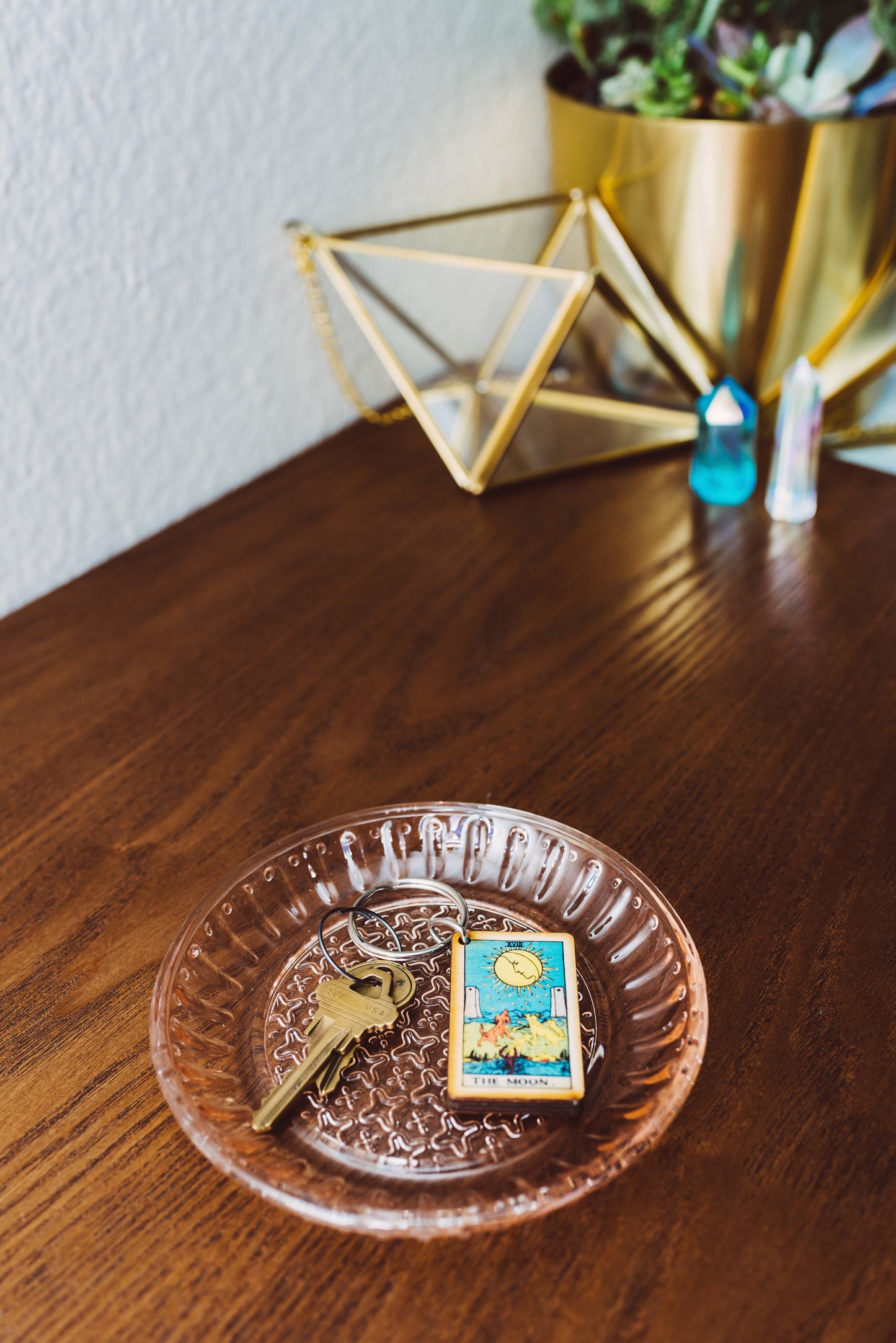 The Moon Tarot Card Keychain