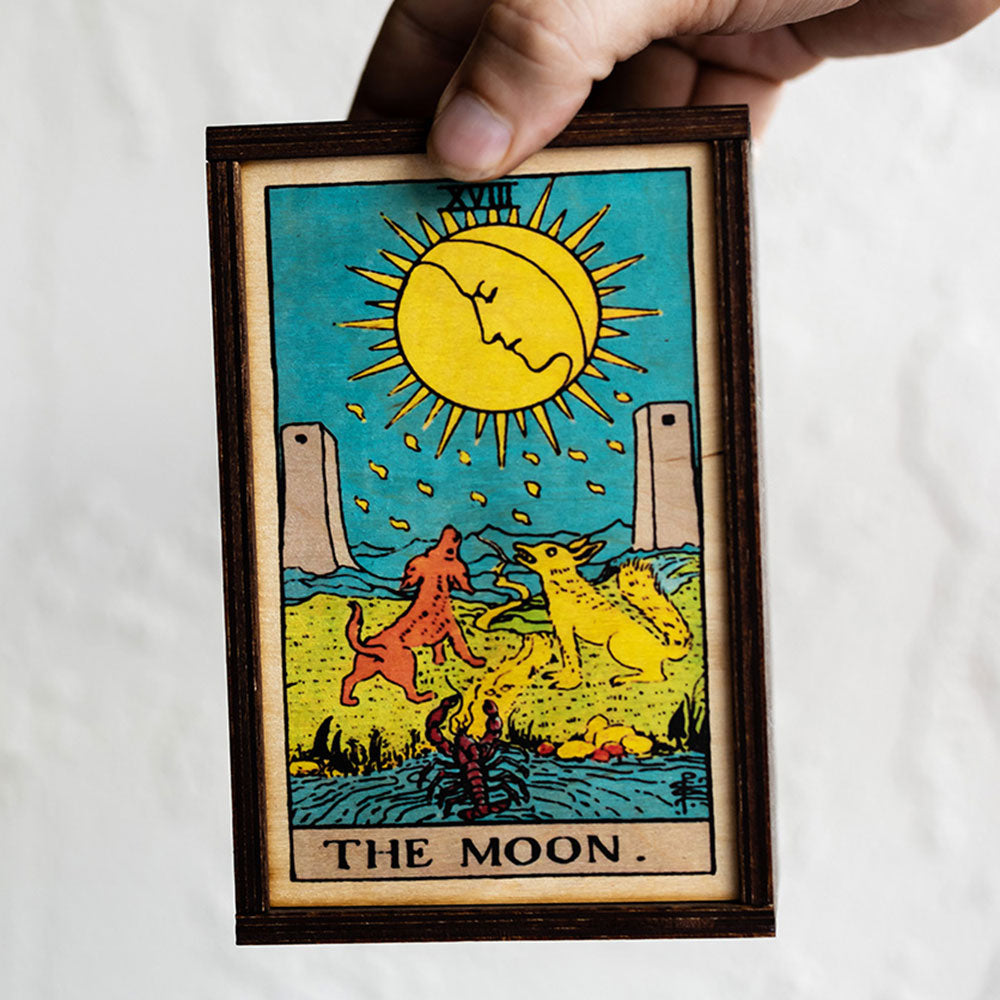 The Moon Tarot Card Card Wooden Stash Box Tarot Card Box