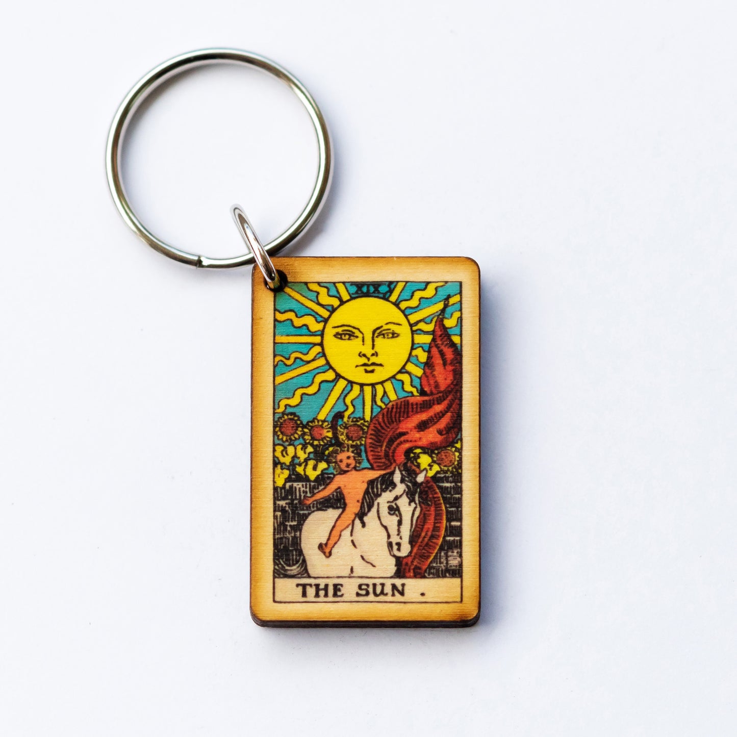 The Sun Card Tarot Card Keychain