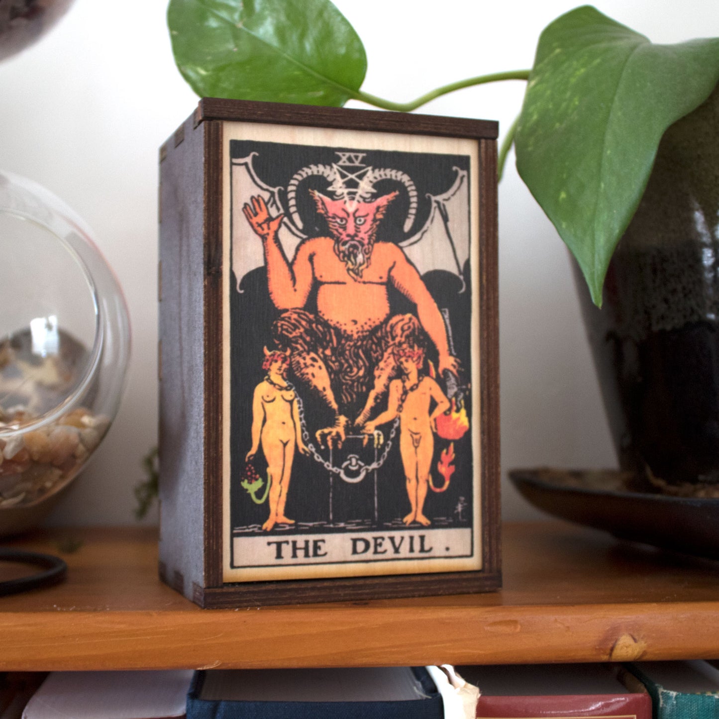The Devil Tarot Card Card Wooden Stash Box Tarot Card Box