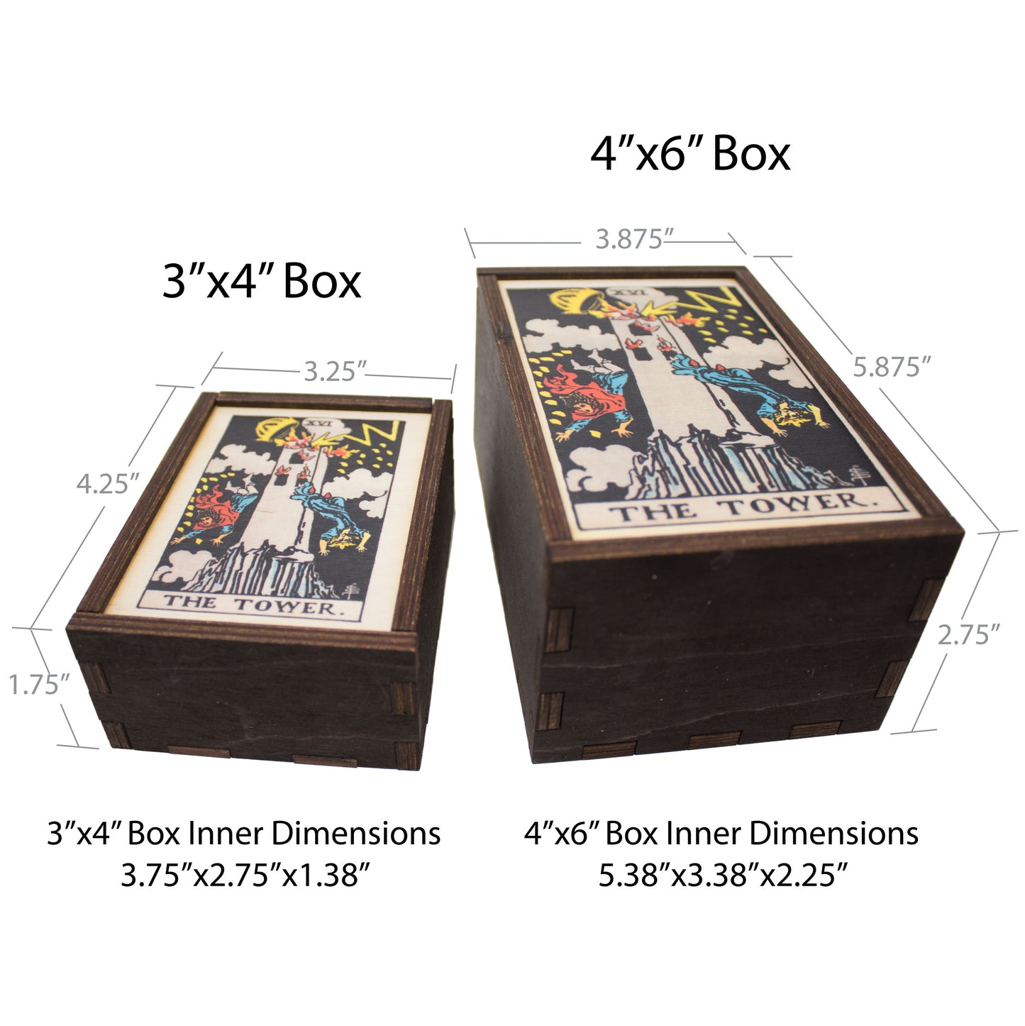 The Tower Tarot Card Card Wooden Stash Box Tarot Card Box