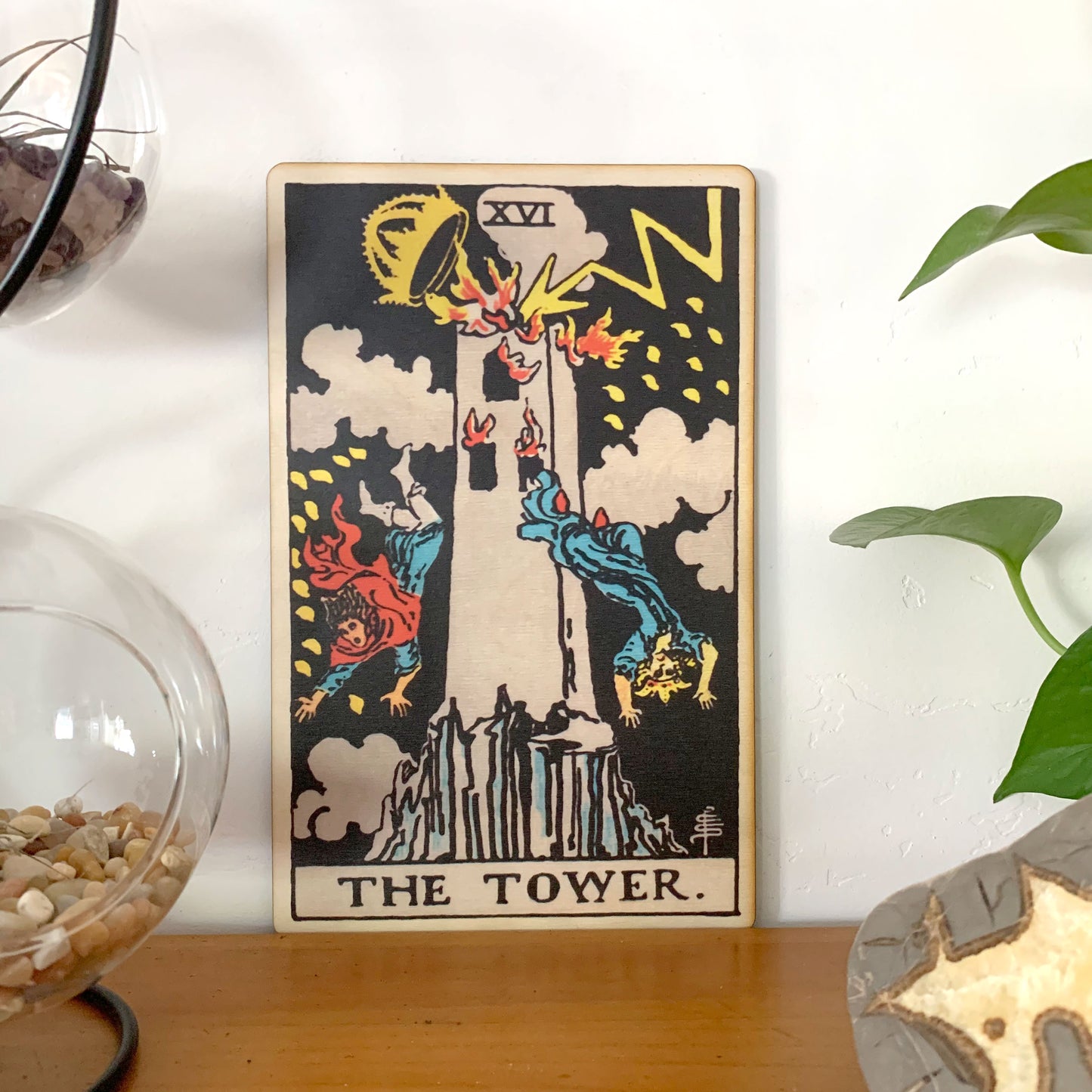 The Tower Tarot Wall Art Wooden Wall Decor