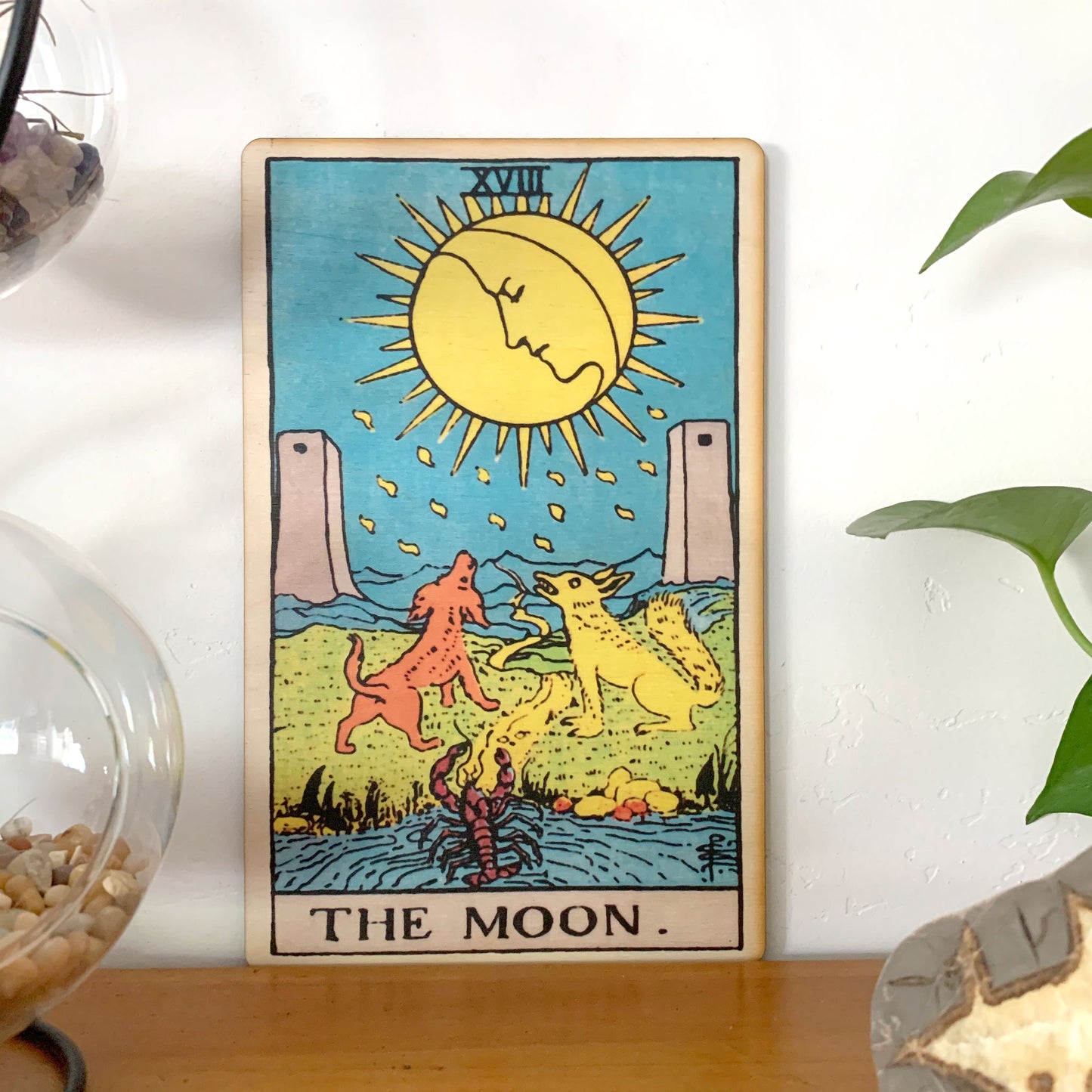 The Moon Tarot Wall Art Wooden Wall Decor