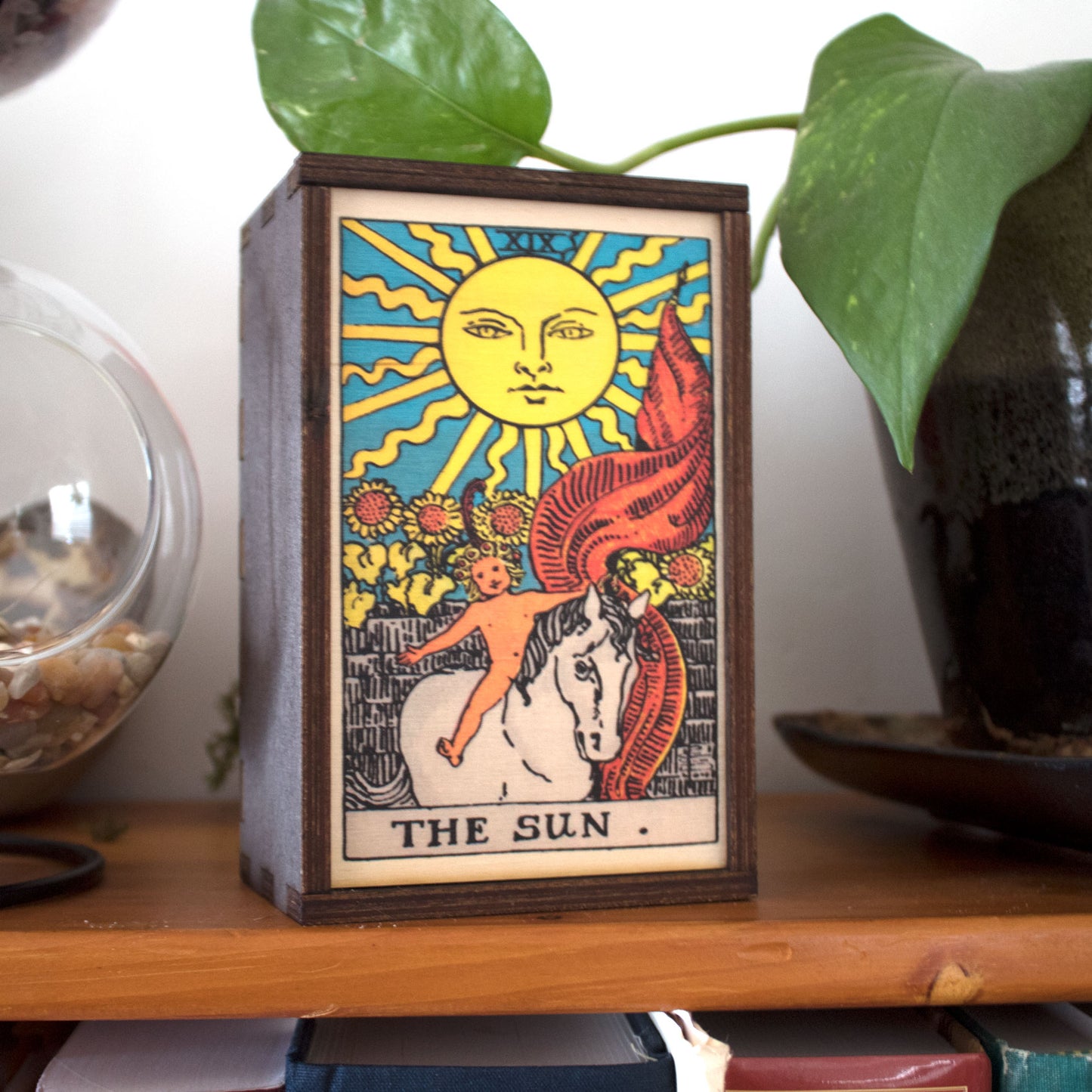 The Sun Tarot Card Card Wooden Stash Box Tarot Card Box