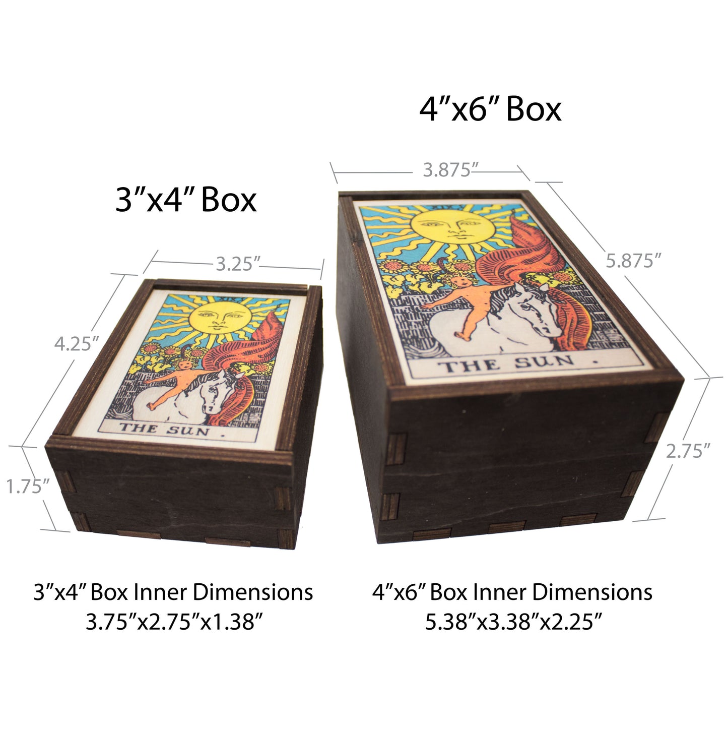 The Sun Tarot Card Card Wooden Stash Box Tarot Card Box