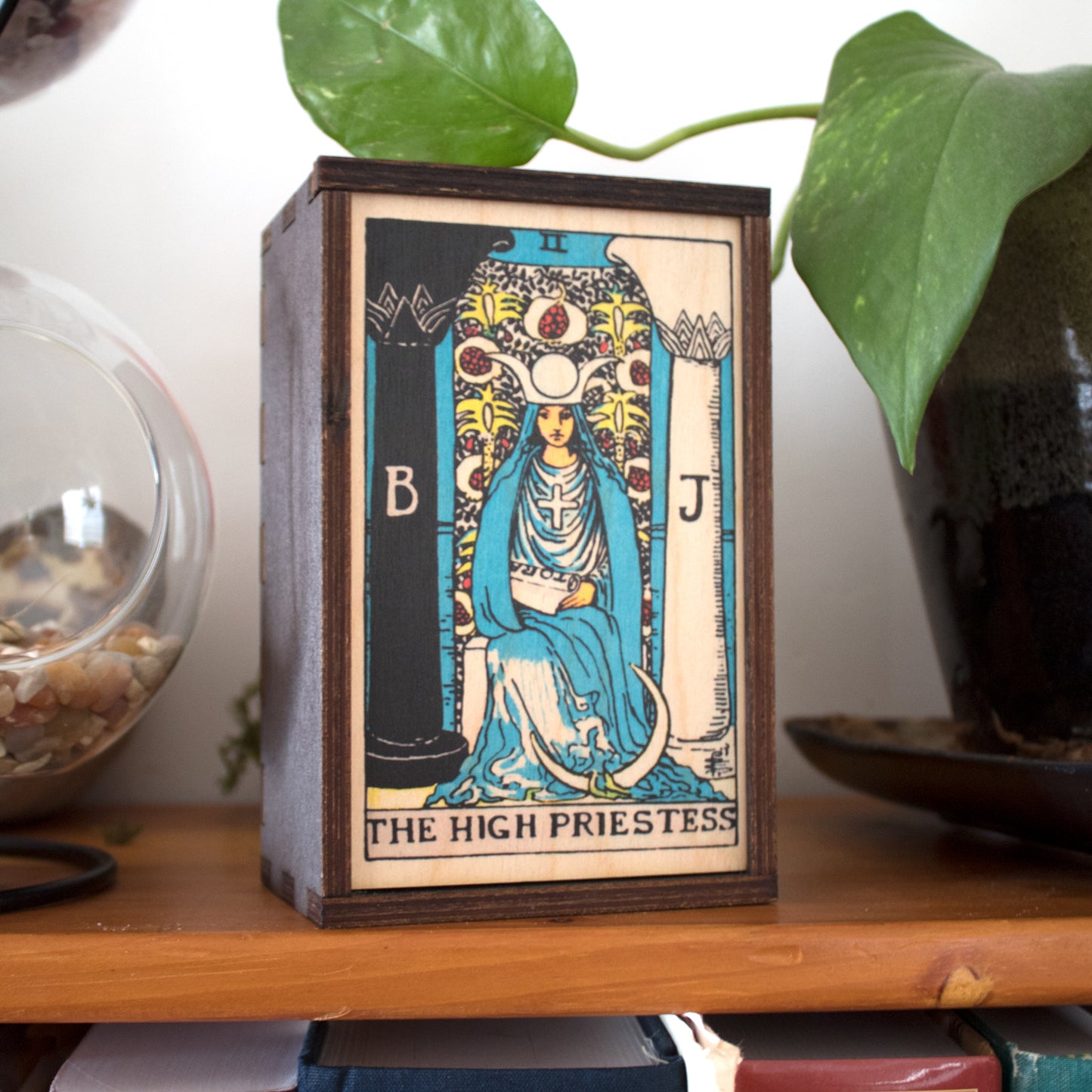 The High Priestess Tarot Card Card Wooden Stash Box Tarot Card Box