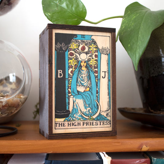 The High Priestess Tarot Card Card Wooden Stash Box Tarot Card Box