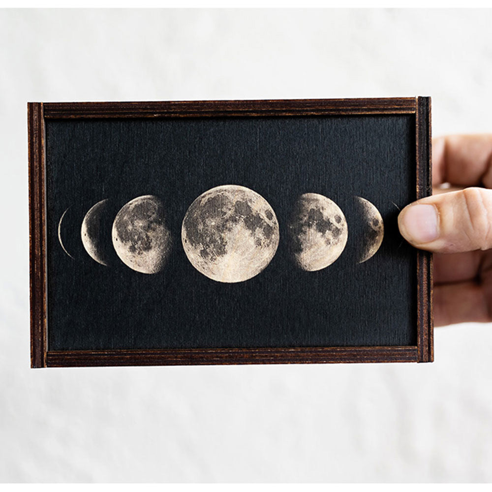 Moon Phases Tarot Card Box Wooden Stash Box Tarot Deck Card Storage
