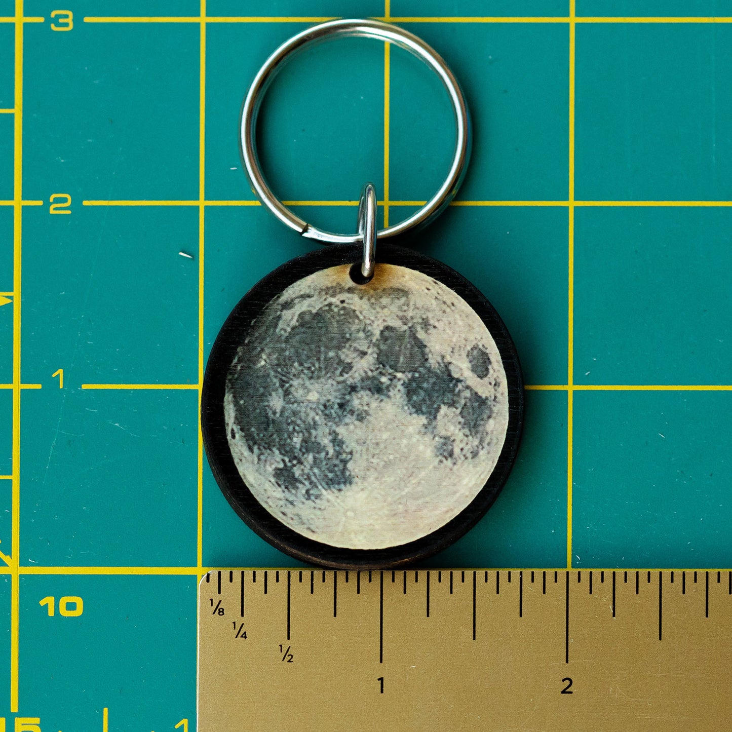 Full Moon Wood Keychain