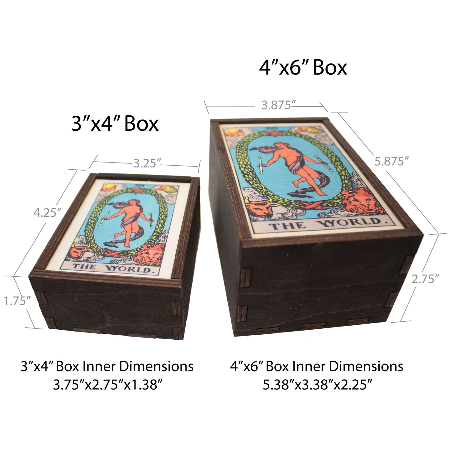 The World Tarot Card Card Wooden Stash Box Tarot Card Box