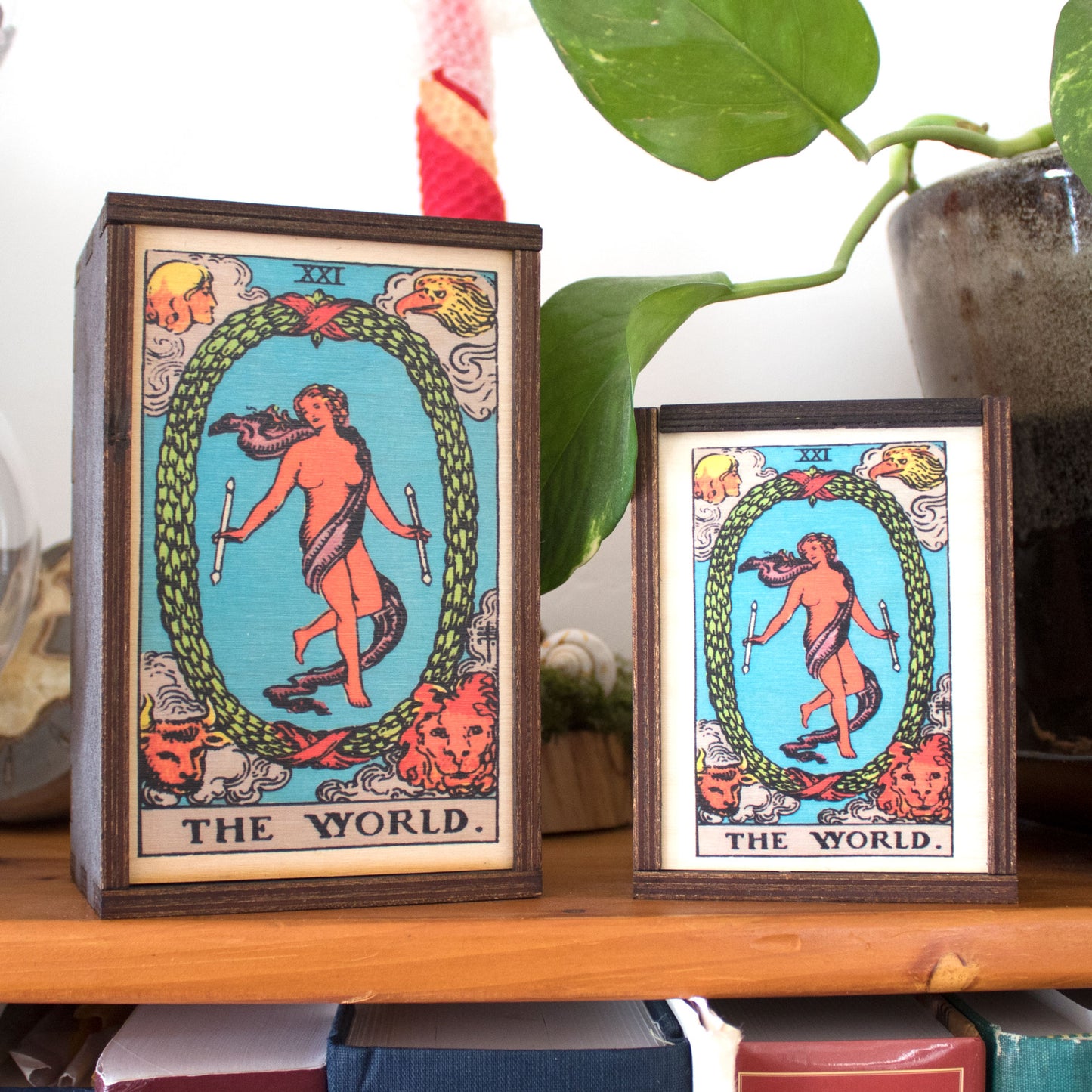 The World Tarot Card Card Wooden Stash Box Tarot Card Box