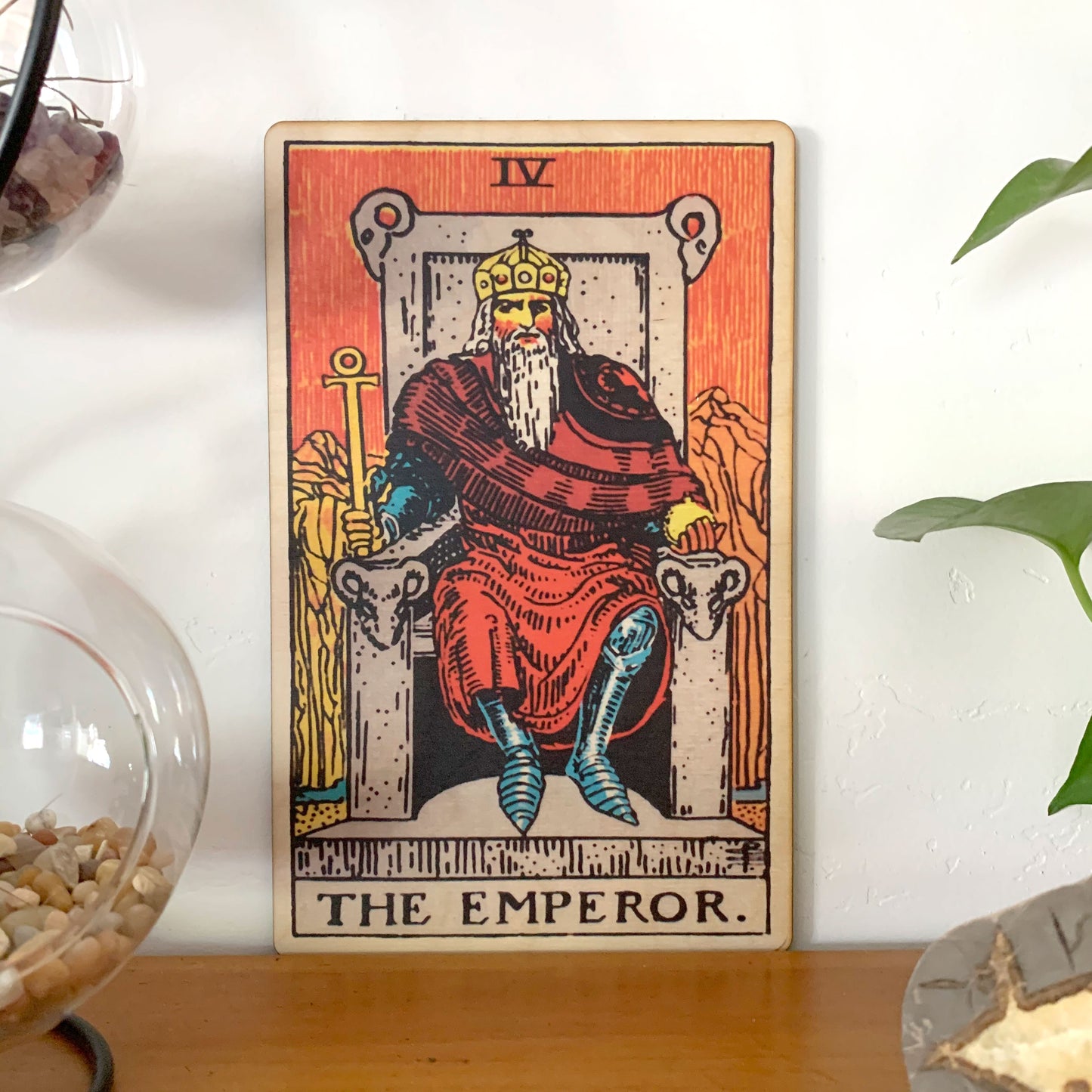 The Emperor Tarot Wall Art Wooden Wall Decor