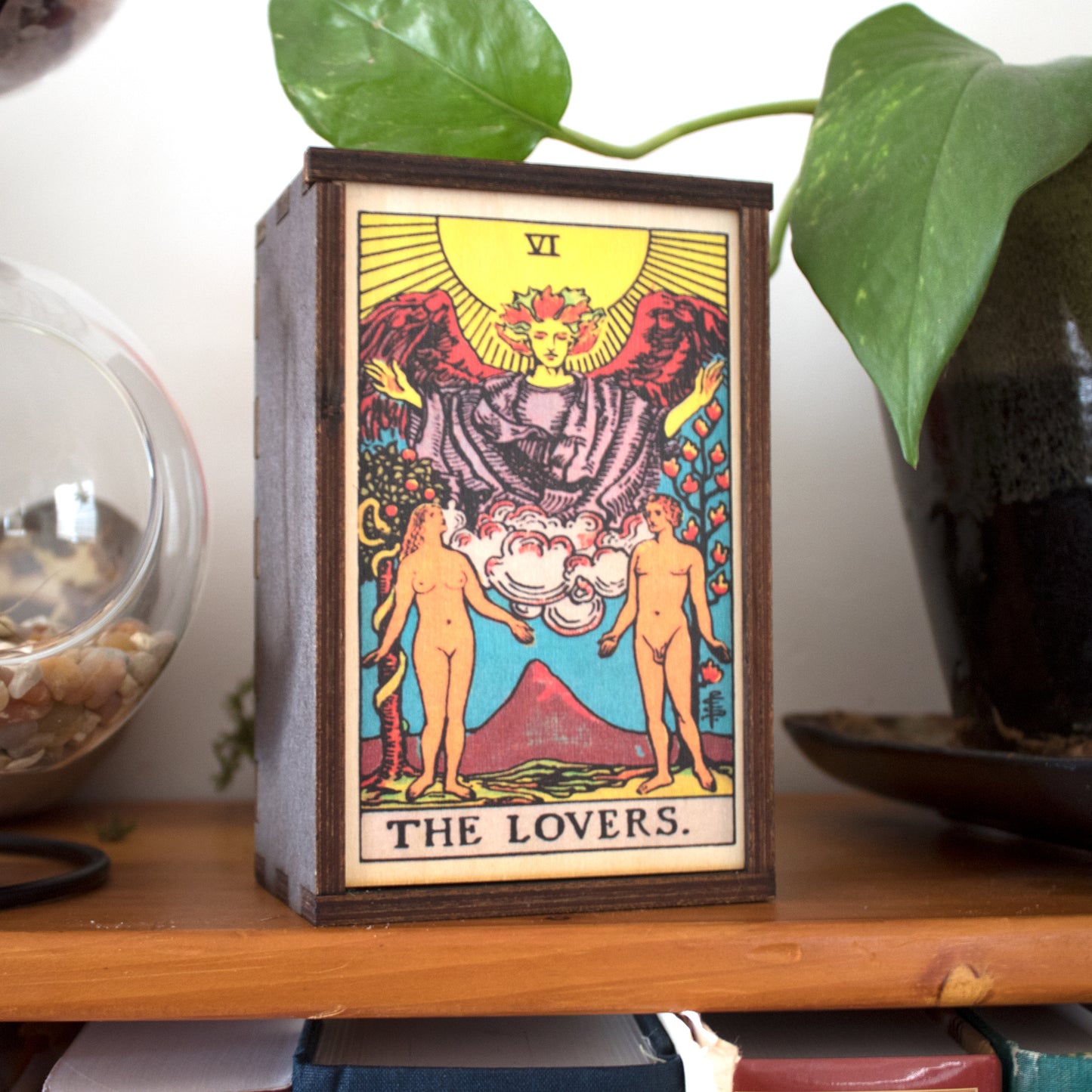 The Lovers Tarot Card Card Wooden Stash Box Tarot Card Box