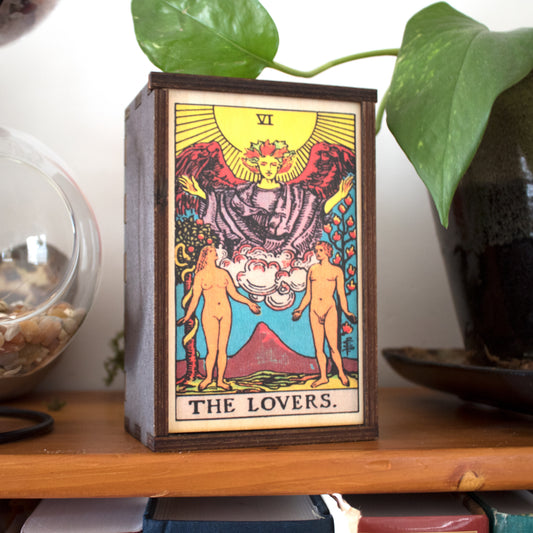 The Lovers Tarot Card Card Wooden Stash Box Tarot Card Box