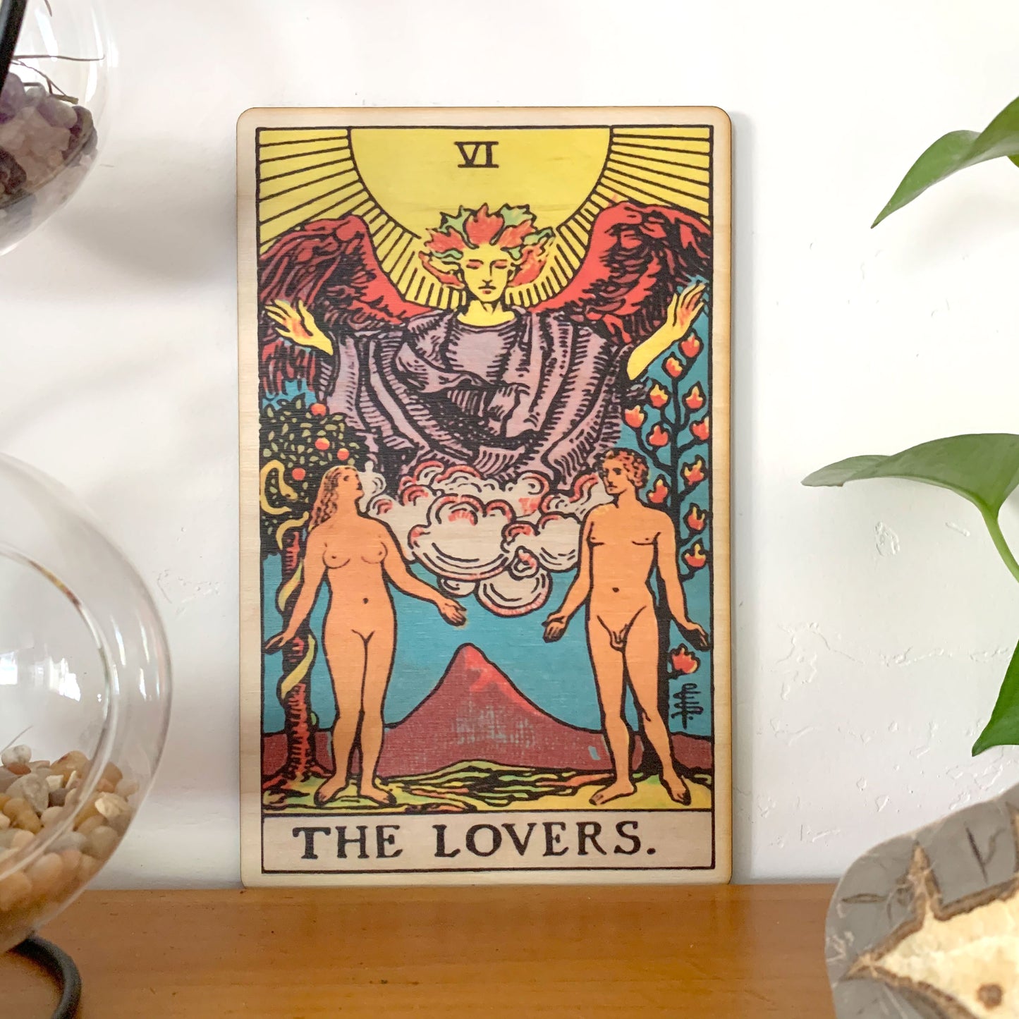 The Lovers Tarot Wall Art Wooden Wall Decor