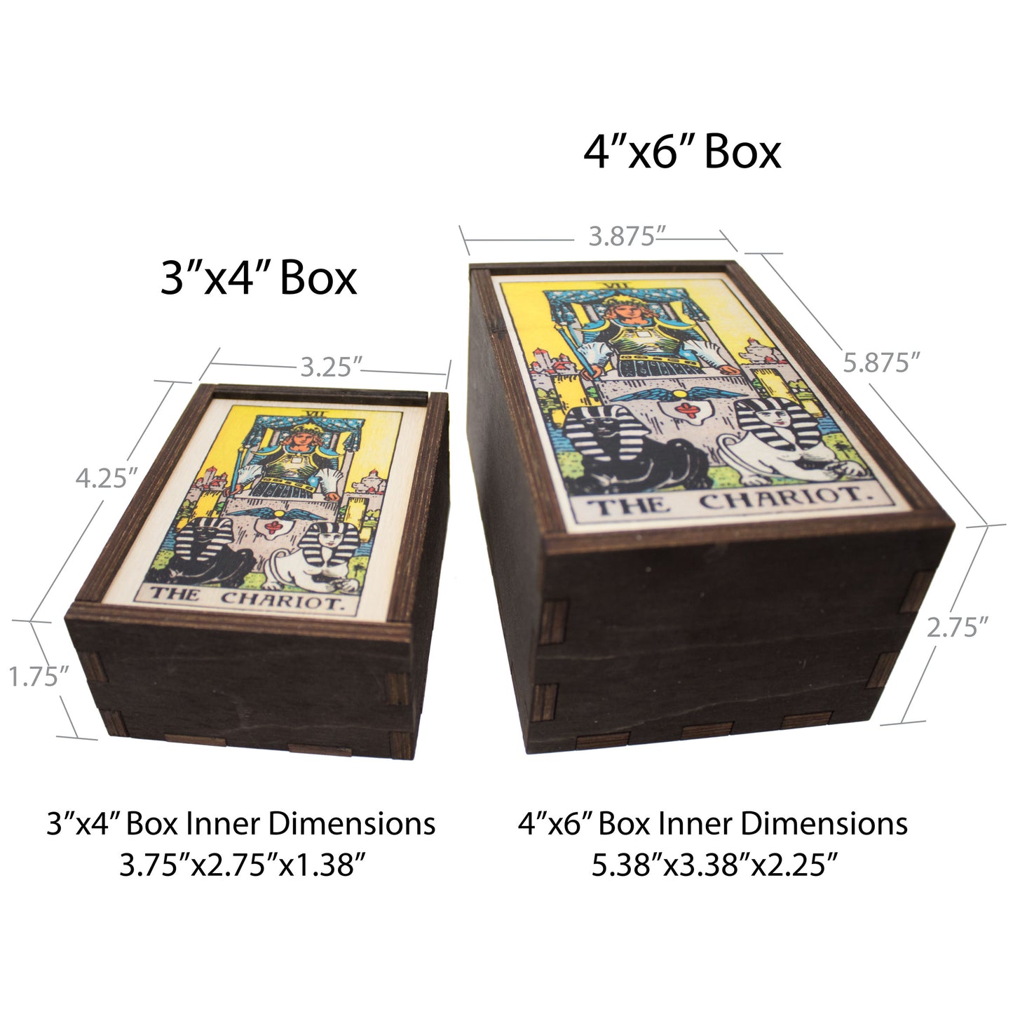 The Chariot Card Wooden Stash Box Tarot Card Box