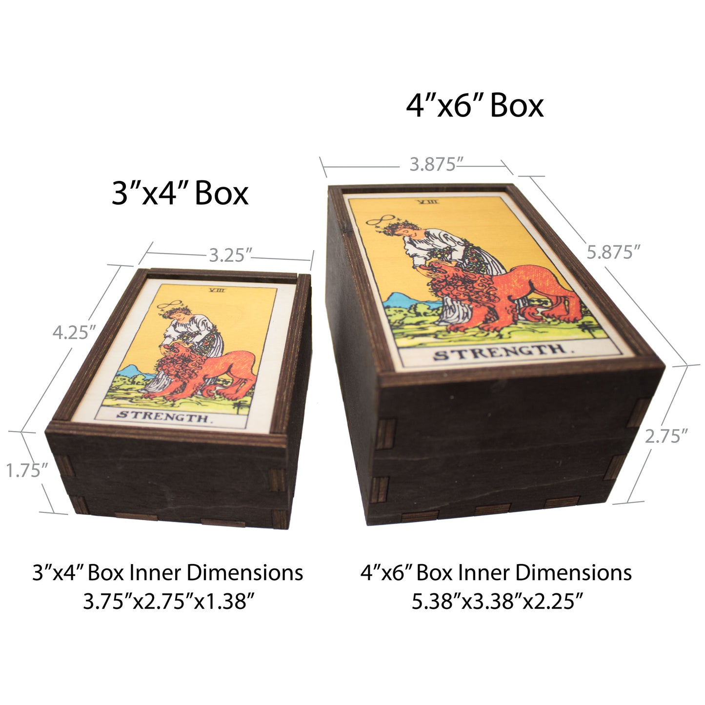 Strength Tarot Card Card Wooden Stash Box Tarot Card Box