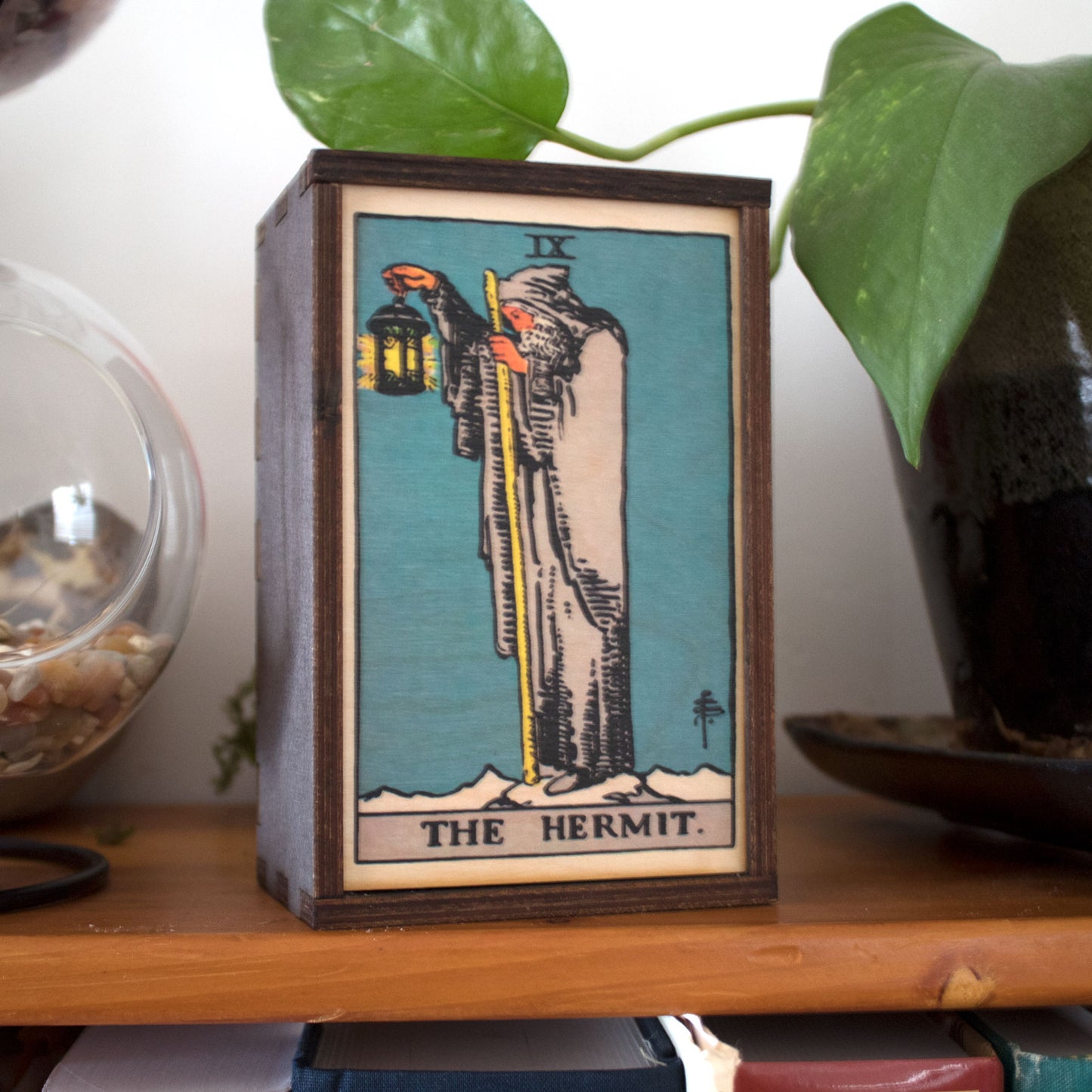 The Hermit Card Tarot Card Card Wooden Stash Box Tarot Card Box