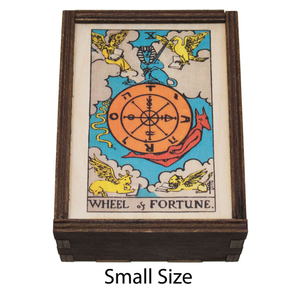 Wheel of Fortune Tarot Card Card Wooden Stash Box Tarot Card Box
