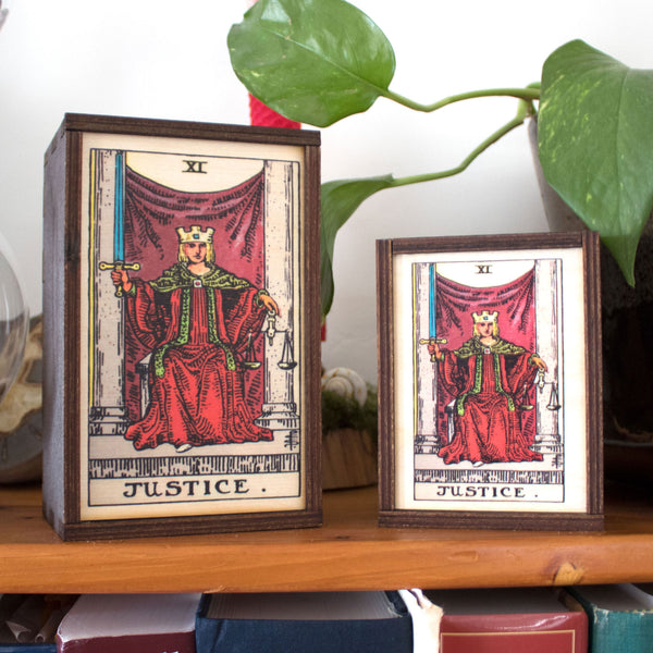 Justice Tarot Card Card Wooden Stash Box Tarot Card Box