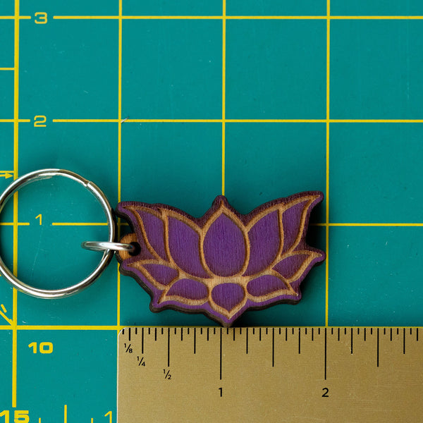 Lotus Wooden Keychain