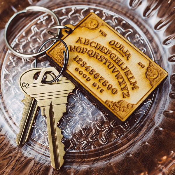 Ouija Board Wood Keychain