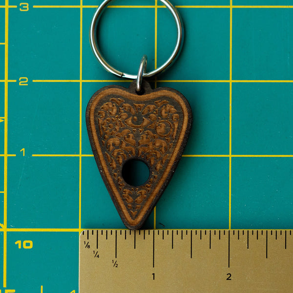 Ouija Planchette Wood Keychain