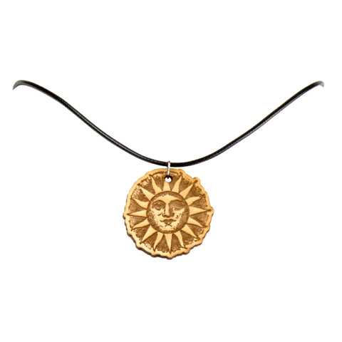 Wood Sun Necklace Pendant