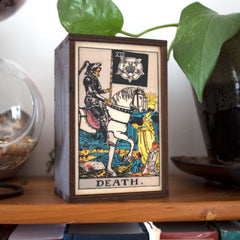 Wholesale Ghost Face Tarot Death Card Glass Can w/ Bamboo Lid & Straw for  your store - Faire