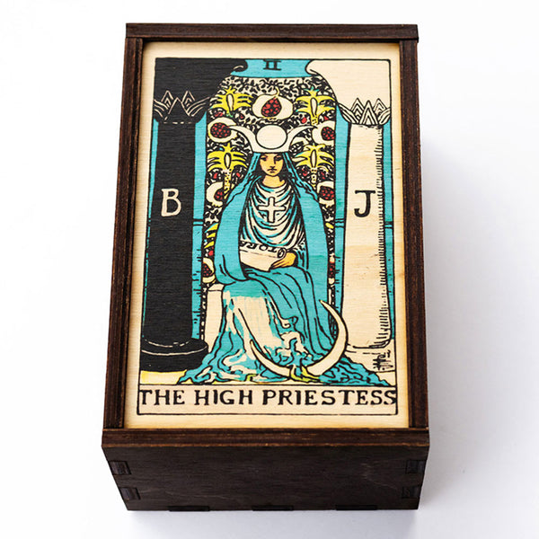The High Priestess Tarot Card Card Wooden Stash Box Tarot Card Box