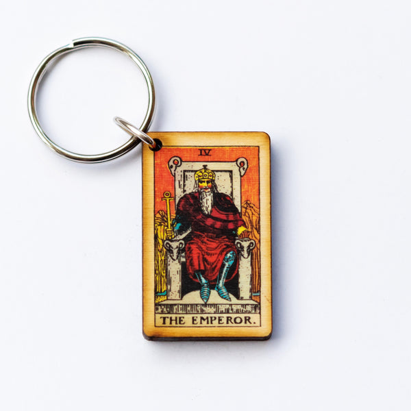 The Emperor Tarot Card Keychain