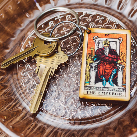 The Emperor Tarot Card Keychain