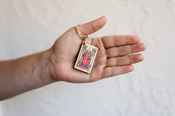 The Hierophant Tarot Card Keychain