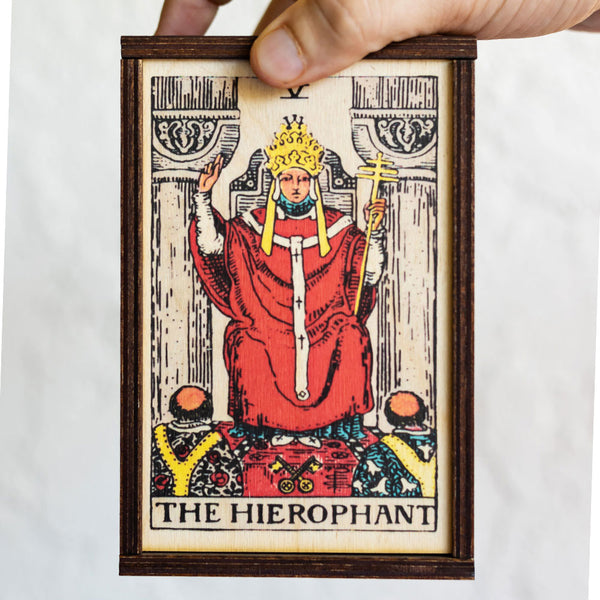 The Hierophant Tarot Card Card Wooden Stash Box Tarot Card Box