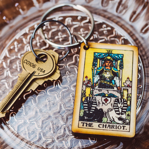 The Chariot Tarot Card Keychain