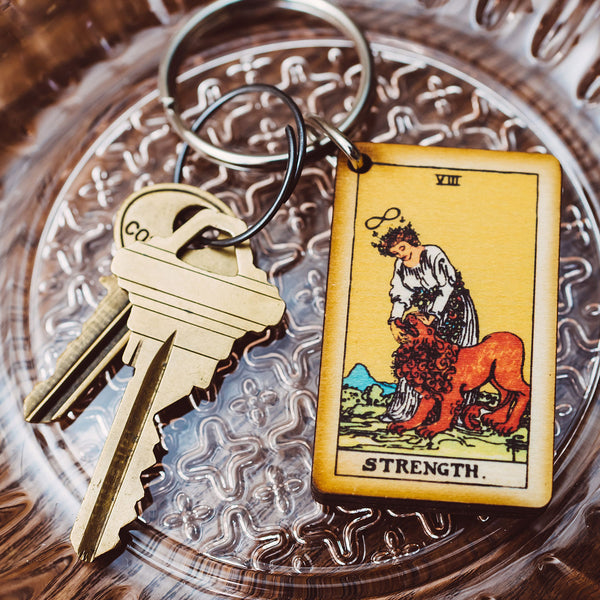 Strength Tarot Card Keychain