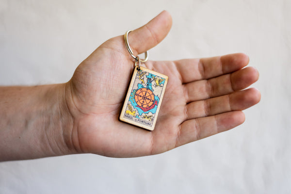 The Wheel of Fortune Tarot Card Keychain