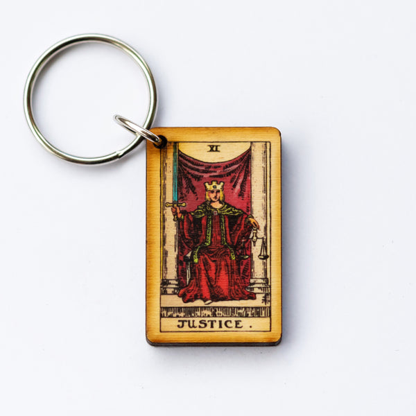 Justice Tarot Card Keychain