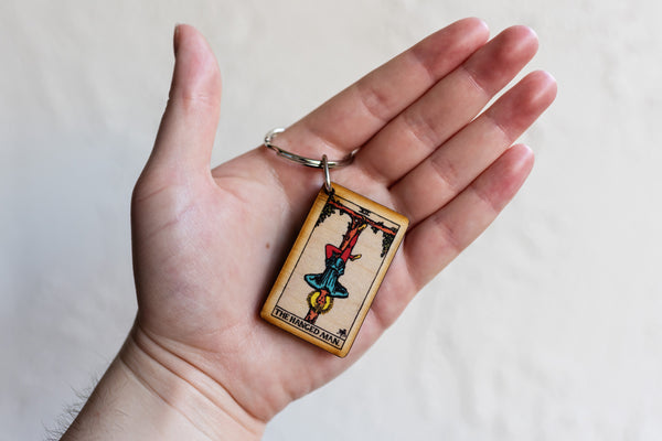 The Hanged Man Tarot Card Keychain