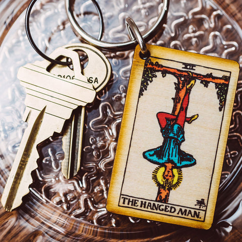 The Hanged Man Tarot Card Keychain