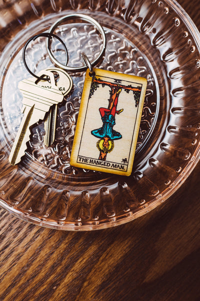 The Hanged Man Tarot Card Keychain