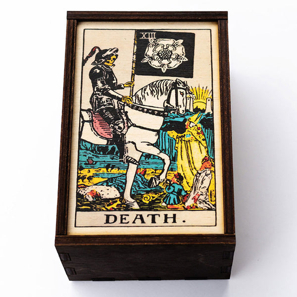 Death Tarot Card Card Wooden Stash Box Tarot Card Box