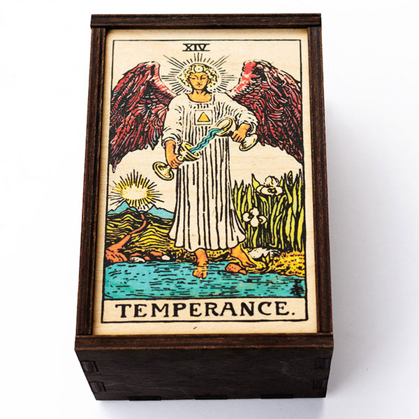 Temperance Tarot Card Card Wooden Stash Box Tarot Card Box