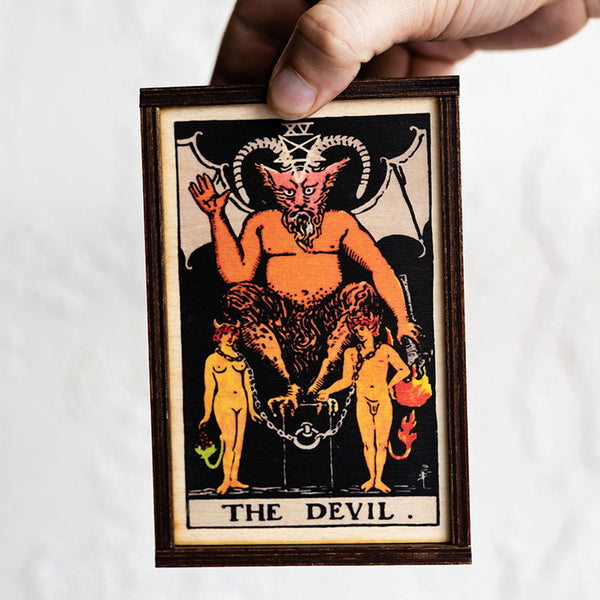 The Devil Tarot Card Card Wooden Stash Box Tarot Card Box