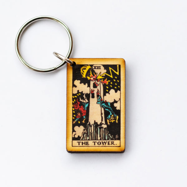 The Tower Tarot Card Keychain