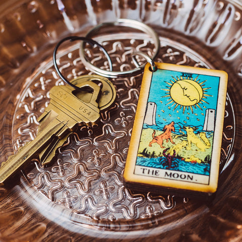 The Moon Tarot Card Keychain