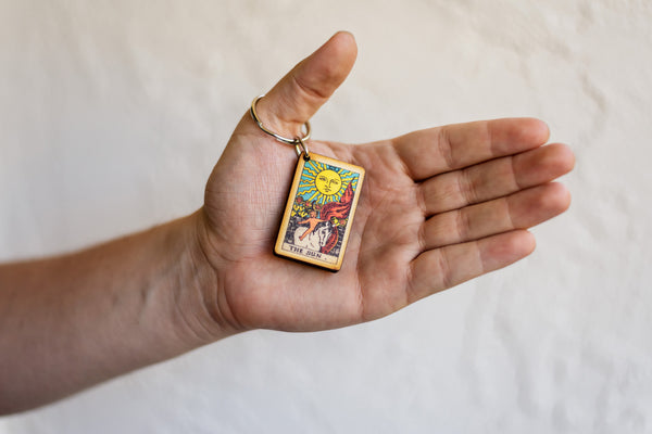 The Sun Card Tarot Card Keychain